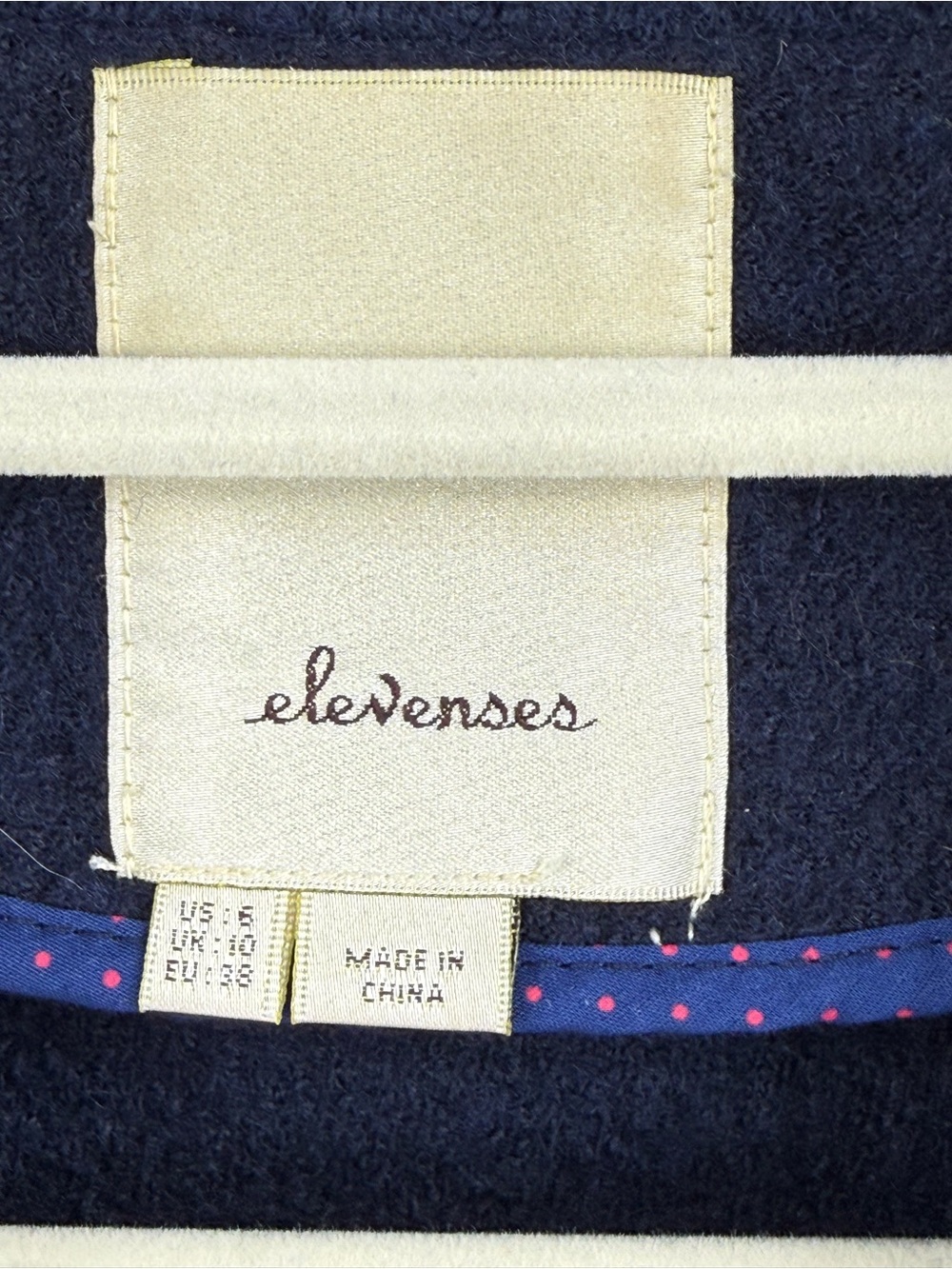Elevenses Anthropologie Navy Wool Blend Military Peplum Jacket XS - Picture 14 of 16